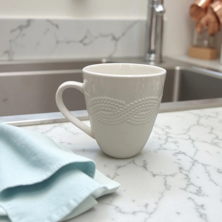White ceramic mug, simple home coffee cup, 350ml White ceramic mug, simple home coffee cup, 350ml